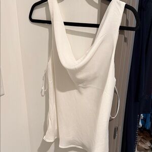 Petal & Pup White Drape Neck Blouse